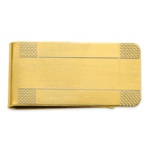 Gold-plated Kelly Waters Satin Patterned Corner Men's Gifts Money Clip